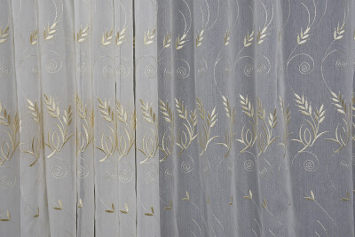 BRODE 2850 DESEN KREM RENK TEK KANAT Hazır dikilmiş Pileli Fon Perde 300*260 cm - 2