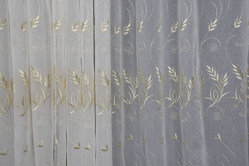 BRODE 2850 DESEN KREM RENK TEK KANAT Hazır dikilmiş Pileli Fon Perde 300*260 cm - 2