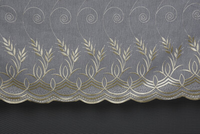 BRODE 2850 DESEN KREM RENK TEK KANAT Hazır dikilmiş Pileli Fon Perde 300*260 cm - 3