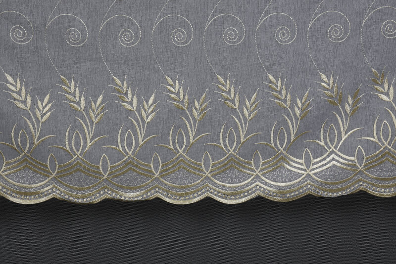 BRODE 2850 DESEN KREM RENK TEK KANAT Hazır dikilmiş Pileli Fon Perde 300*260 cm - 3