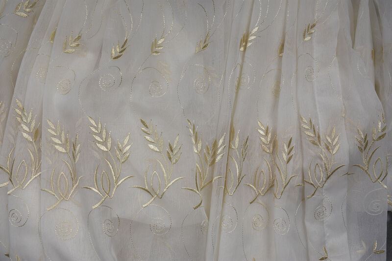 BRODE 2850 DESEN KREM RENK TEK KANAT Hazır dikilmiş Pileli Fon Perde 300*260 cm - 8