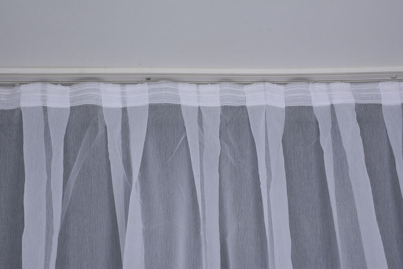 BRODE 2950 DESEN BEYAZ RENK TEK KANAT Hazır dikilmiş Pileli Fon Perde 300*260 cm - 2