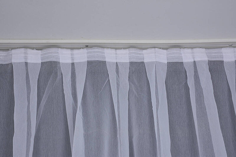 BRODE 2950 DESEN BEYAZ RENK TEK KANAT Hazır dikilmiş Pileli Fon Perde 300*260 cm - 2