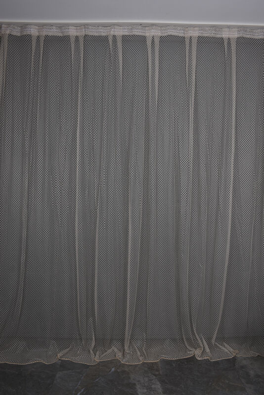 BÜYÜK BAKLAVA MODEL VİZON RENK TEK KANAT Hazır dikilmiş Pileli Fon Perde 300*260 cm - 1