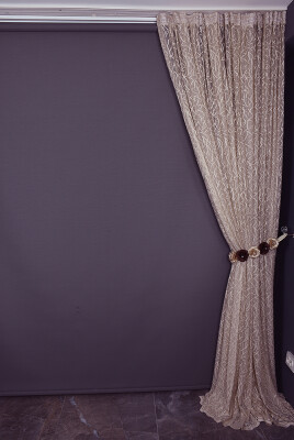 ÇALI MODEL VİZON RENK TEK KANAT Hazır dikilmiş Pileli Fon Perde 300*260 cm - 6