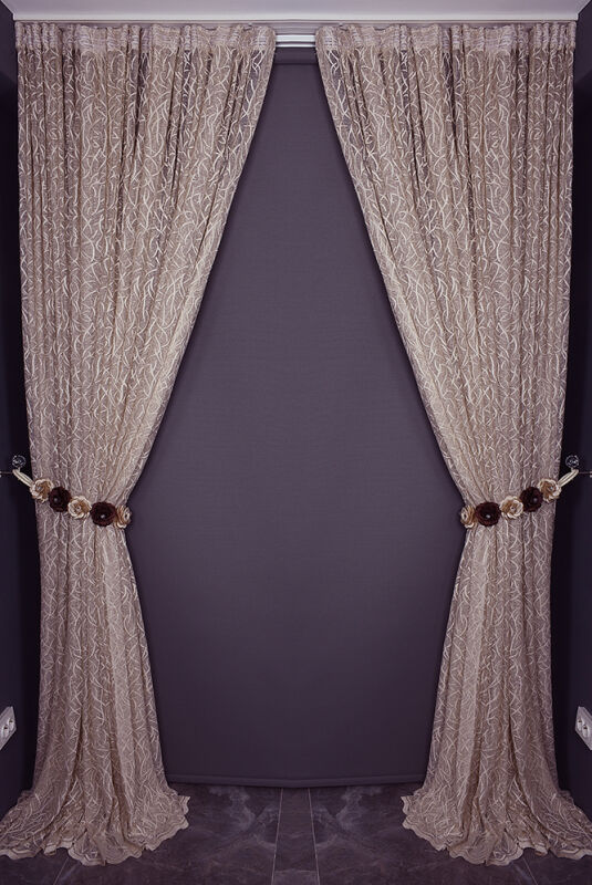 ÇALI MODEL VİZON RENK TEK KANAT Hazır dikilmiş Pileli Fon Perde 300*260 cm - 7