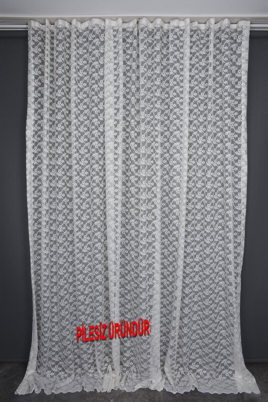 ÇİÇEK KREM RENK PİLESİZ TEK KANAT Fon Perde 300*260 cm - 5