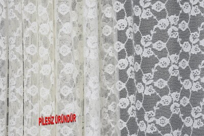 ÇİÇEK KREM RENK PİLESİZ TEK KANAT Fon Perde 300*260 cm - 6