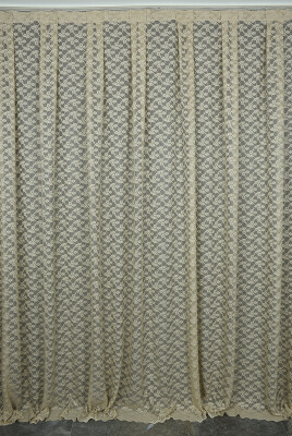 ÇİÇEK MODEL VİZON RENK TEK KANAT Hazır dikilmiş Pileli Fon Perde 300*260 cm - 2