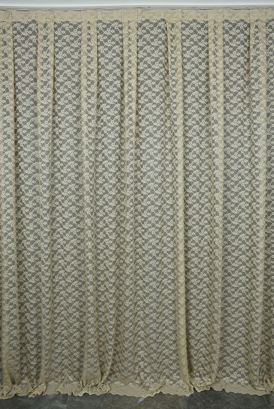 ÇİÇEK MODEL VİZON RENK TEK KANAT Hazır dikilmiş Pileli Fon Perde 300*260 cm - 2