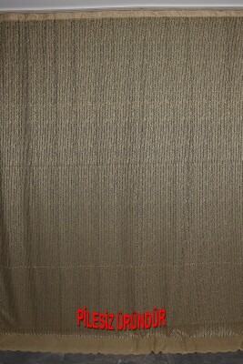 ÇİZGİLİ MODEL GOLD RENK TEK KANAT PİLESİZ Hazır Fon Perde 200*260 cm - AKÇA TEKSTİL