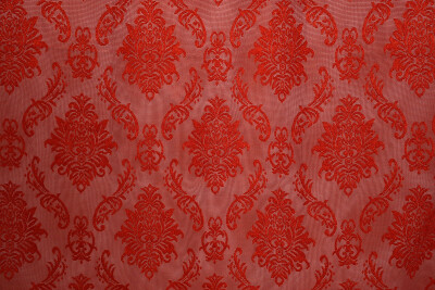 DAMAKS KIRMIZI RENK TEK KANAT Hazır dikilmiş Pileli Fon Perde 300*260 cm - 7