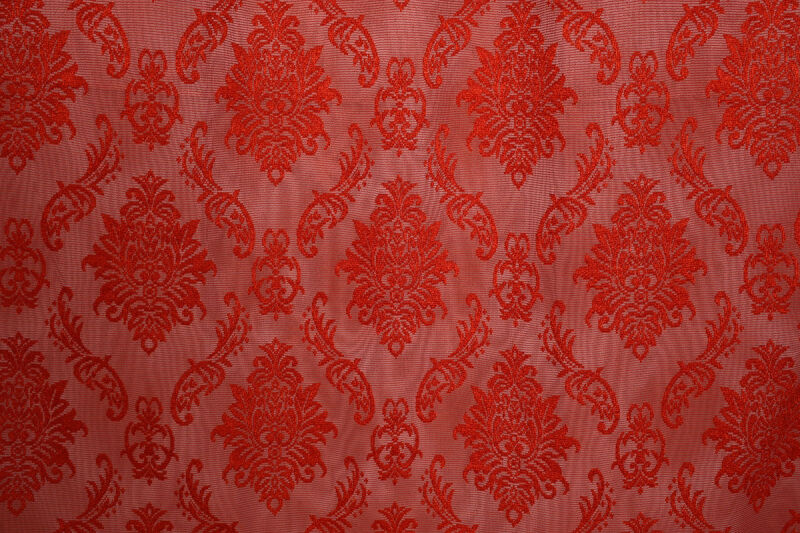 DAMAKS KIRMIZI RENK TEK KANAT Hazır dikilmiş Pileli Fon Perde 300*260 cm - 7