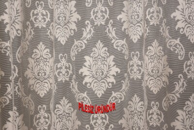 DAMAKS MODEL KREM RENK PİLESİZ TEK KANAT Fon Perde 300*260 cm - 4