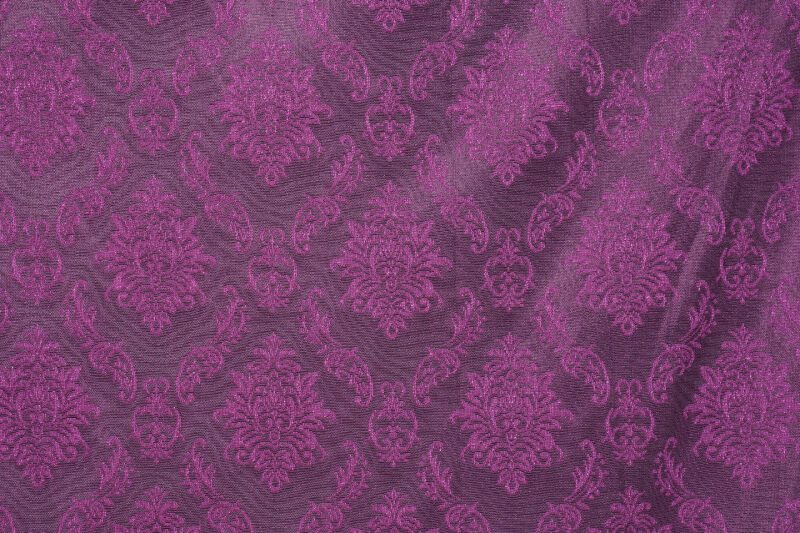 DAMAKS MOR RENK TEK KANAT Hazır dikilmiş Pileli Fon Perde 75*260 cm - 1