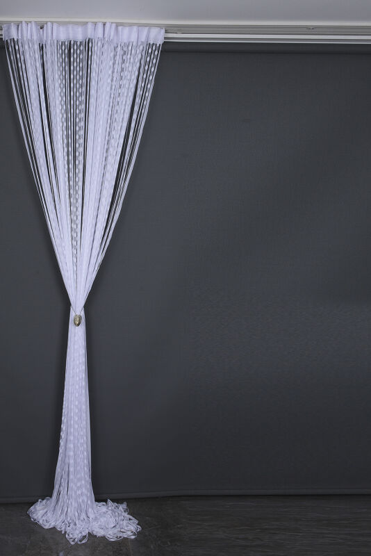 DAMLA MODEL BEYAZ RENK HAZIR İP PERDE 300*270 cm - 7