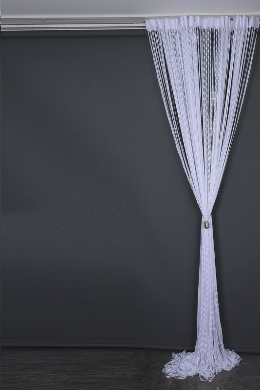 DAMLA MODEL BEYAZ RENK HAZIR İP PERDE 300*270 cm - 8