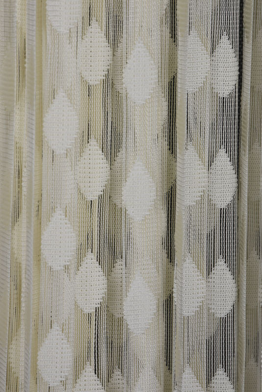 DAMLA MODEL KREM RENK HAZIR İP PERDE 300*270 cm - 1