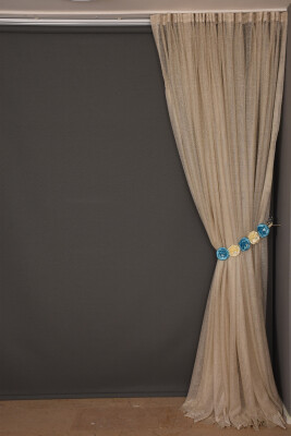 DAR ETEK MODEL GOLD RENK TEK KANAT Hazır Pileli Fon Perde 300*260 - 4