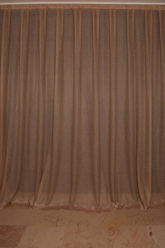 DAR ETEK MODEL VİZON RENK TEK KANAT Hazır Pileli Fon Perde 300*260 - 2