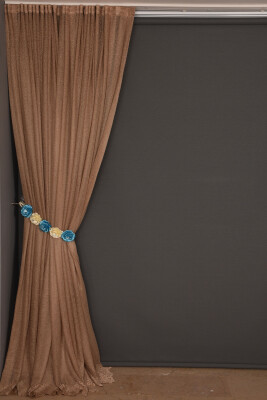 DAR ETEK MODEL VİZON RENK TEK KANAT Hazır Pileli Fon Perde 300*260 - 3