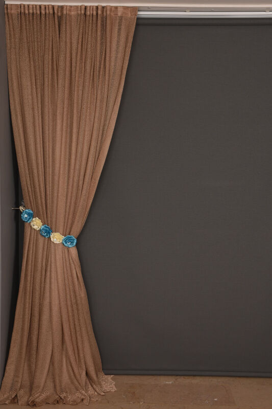 DAR ETEK MODEL VİZON RENK TEK KANAT Hazır Pileli Fon Perde 300*260 - 3