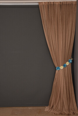 DAR ETEK MODEL VİZON RENK TEK KANAT Hazır Pileli Fon Perde 300*260 - 4