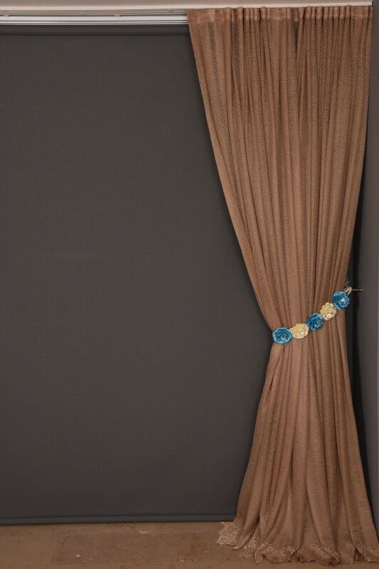 DAR ETEK MODEL VİZON RENK TEK KANAT Hazır Pileli Fon Perde 300*260 - 4