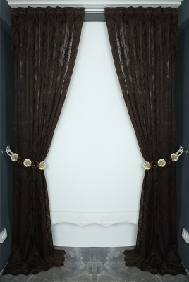 DMAKS MODEL SİYAH RENK TEK KANAT Pileli Fon Perde 75*260 cm - 1