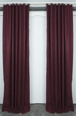 DOKUMA BORDO RENK (EKSTRAFOR BÜZGÜLÜ) TEK KANAT FON PERDE 150x260 CM - 2