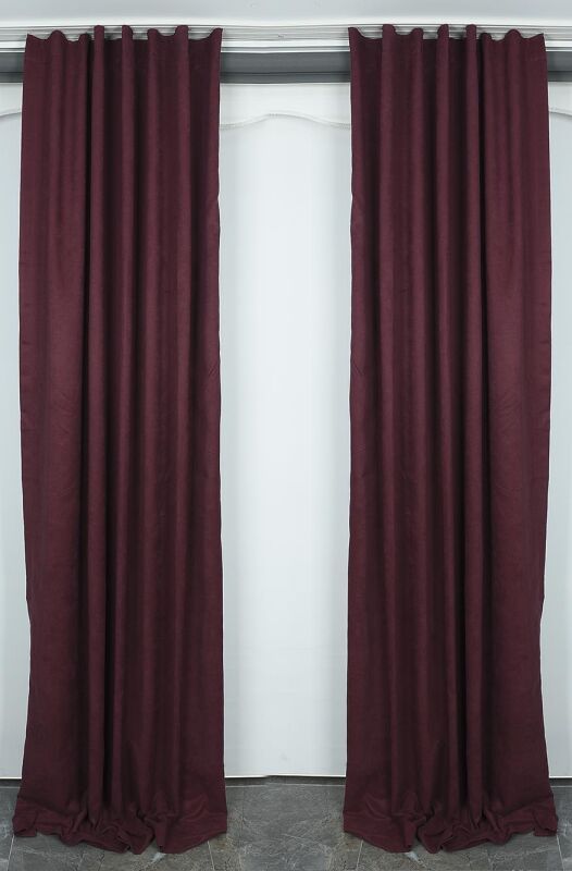 DOKUMA BORDO RENK (EKSTRAFOR BÜZGÜLÜ) TEK KANAT FON PERDE 150x260 CM - 2