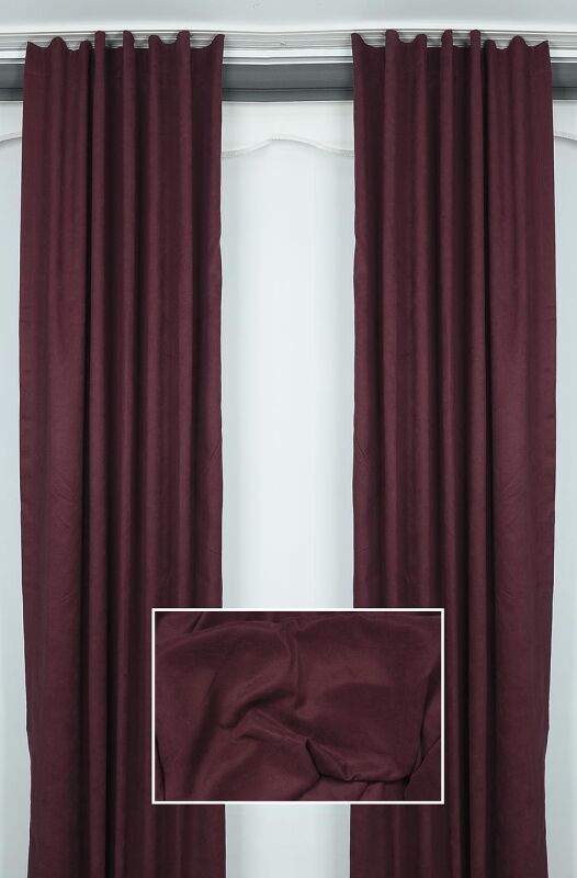 DOKUMA BORDO RENK (EKSTRAFOR BÜZGÜLÜ) TEK KANAT FON PERDE 150x260 CM - 3