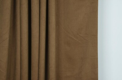 DOKUMA KAHVERENGİ RENK (EKSTRAFOR BÜZGÜLÜ) TEK KANAT FON PERDE 150x260 CM - 4