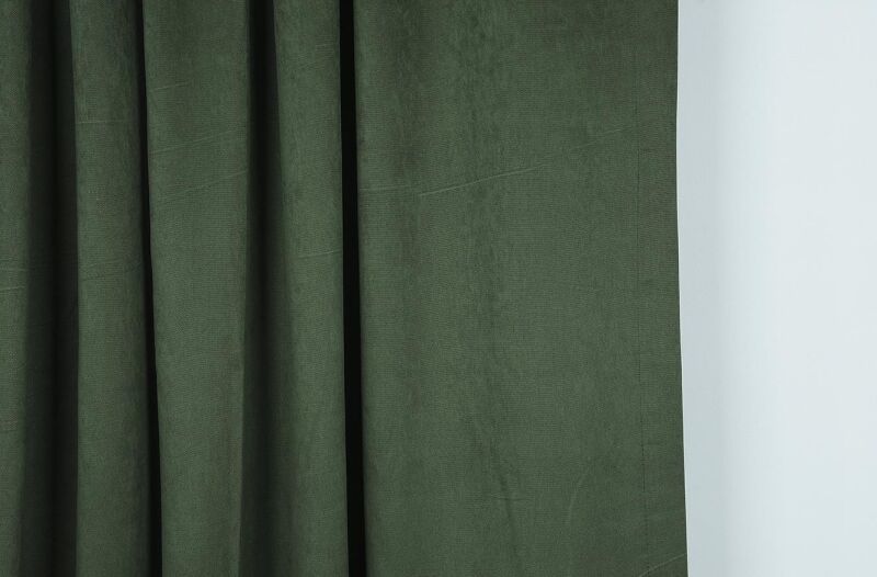 DOKUMA KOYU YEŞİL RENK (EKSTRAFOR BÜZGÜLÜ) TEK KANAT FON PERDE 150x260 CM - 4