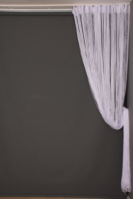 DÜZ İP BEYAZ RENK EN 100 CM BOY 280 CM HAZIR DÜĞMELERİ DİKİLMİŞ İP PERDE - 5