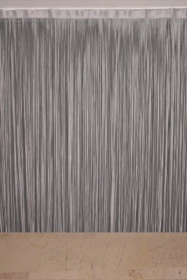 DÜZ İP GRİ RENK EN 100 CM BOY 280 CM HAZIR DÜĞMELERİ DİKİLMİŞ İP PERDE - 5