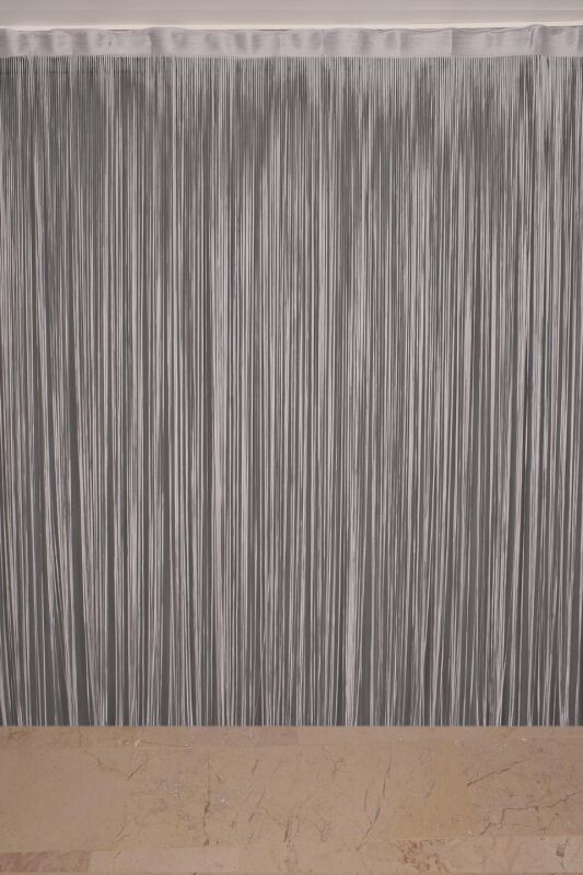 DÜZ İP GRİ RENK EN 100 CM BOY 280 CM HAZIR DÜĞMELERİ DİKİLMİŞ İP PERDE - 5