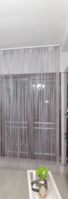 DÜZ İP GRİ RENK EN 100 CM BOY 280 CM HAZIR DÜĞMELERİ DİKİLMİŞ İP PERDE - 8