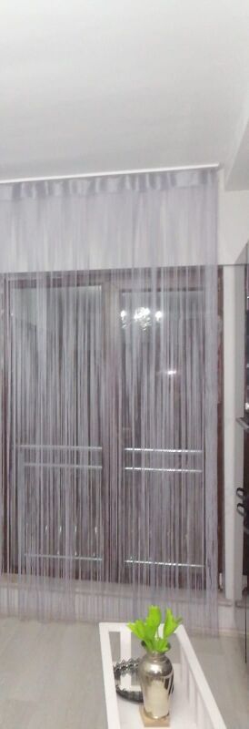 DÜZ İP GRİ RENK EN 100 CM BOY 280 CM HAZIR DÜĞMELERİ DİKİLMİŞ İP PERDE - 8