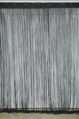 DÜZ İP MODEL 100 Cm EN 280 Cm BOY KOYU ANTRASİT RENK HAZIR İP PERDE - 1