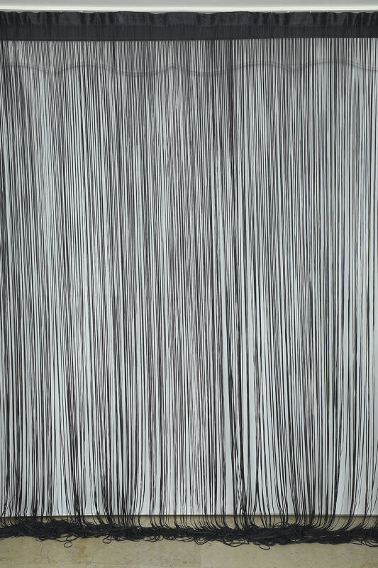 DÜZ İP MODEL 100 Cm EN 280 Cm BOY KOYU ANTRASİT RENK HAZIR İP PERDE - 1