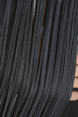 DÜZ İP MODEL 100 Cm EN 280 Cm BOY KOYU ANTRASİT RENK HAZIR İP PERDE - 3