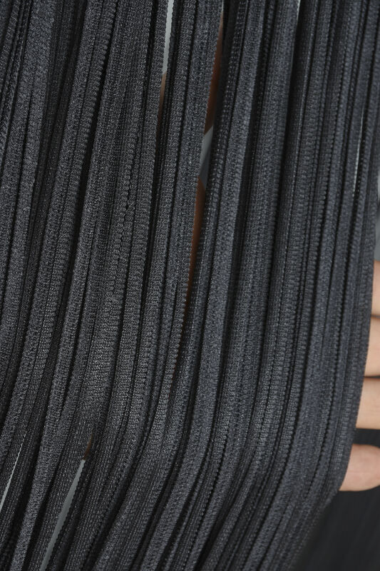 DÜZ İP MODEL 100 Cm EN 280 Cm BOY KOYU ANTRASİT RENK HAZIR İP PERDE - 3