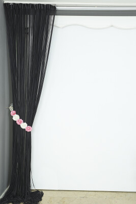 DÜZ İP MODEL 100 Cm EN 280 Cm BOY KOYU ANTRASİT RENK HAZIR İP PERDE - 4