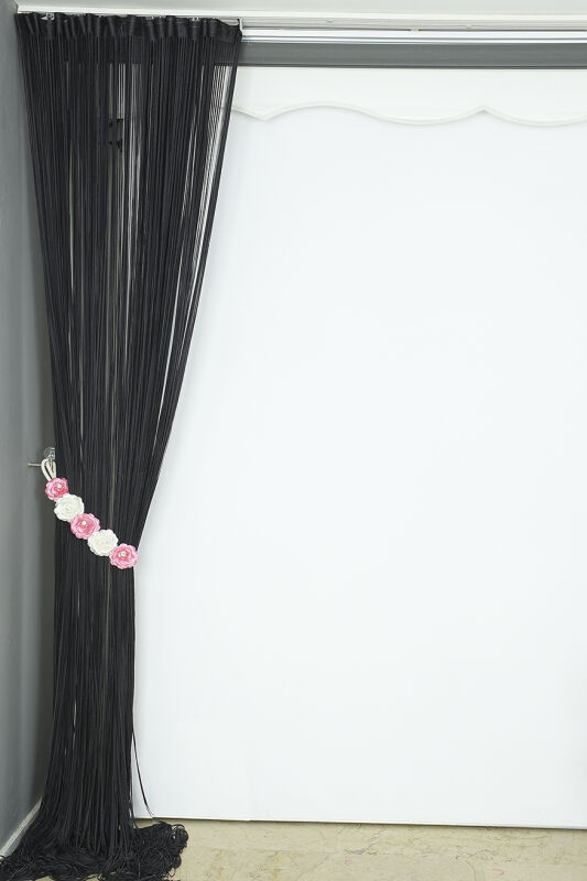 DÜZ İP MODEL 100 Cm EN 280 Cm BOY KOYU ANTRASİT RENK HAZIR İP PERDE - 4