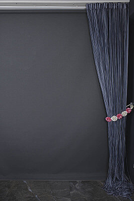 DÜZ İP MODEL DUMAN GRİSİ RENK HAZIR İP PERDE 100 CM EN 280 CM BOY - 8