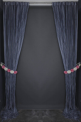 DÜZ İP MODEL DUMAN GRİSİ RENK HAZIR İP PERDE 100 CM EN 280 CM BOY - 9