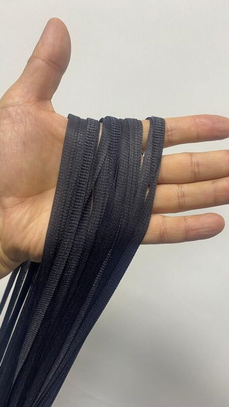 DÜZ İP PERDE 0.80 mm ANTRASİT RENK 100 Cm En 280 Cm Boy HAZIR YASSI KALIN ŞERİT İP PERDE - 2