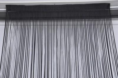 DÜZ İP PERDE 0.80 mm ANTRASİT RENK 100 Cm En 280 Cm Boy HAZIR YASSI KALIN ŞERİT İP PERDE - 4