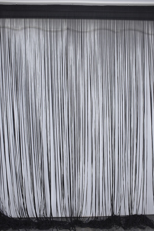 DÜZ İP PERDE 0.80 mm ANTRASİT RENK 300 Cm En 280 Cm Boy HAZIR YASSI KALIN ŞERİT İP PERDE - 2